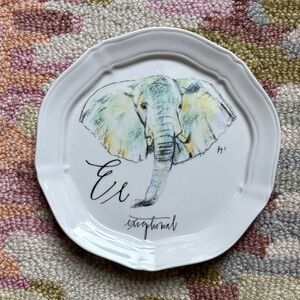 🐘Anthropologie Calligrapher Diva Pyari Canapé Plate E Exceptional
